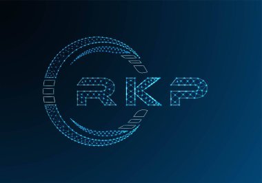 RKP low poly letter logo vector design. RKP lower poly logo design. Low poly logo.