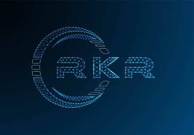 RKR low poly letter logo vector design. RKR lower poly logo design. Low poly logo.