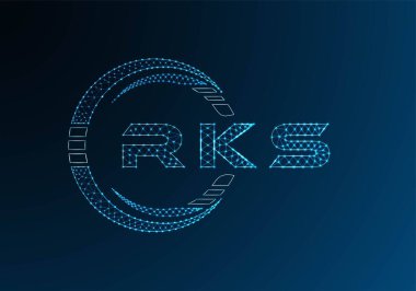 RKS low poly letter logo vector design. RKS lower poly logo design. Low poly logo.