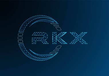 RKX low poly letter logo vector design. RKX lower poly logo design. Low poly logo.