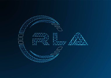 RLA low poly letter logo vector design. RLA lower poly logo design. Low poly logo.