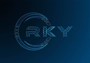RKY low poly letter logo vector design. RKY lower poly logo design. Low poly logo.