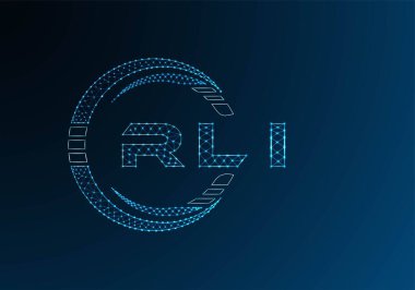 RLI low poly letter logo vector design. RLI lower poly logo design. Low poly logo.