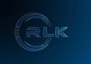 RLK low poly letter logo vector design. RLK lower poly logo design. Low poly logo.