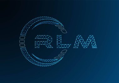 RLM low poly letter logo vector design. RLM lower poly logo design. Low poly logo.