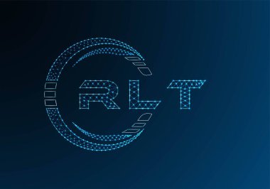 RLT low poly letter logo vector design. RLT lower poly logo design. Low poly logo.