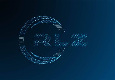 RLZ low poly letter logo vector design. RLZ lower poly logo design. Low poly logo.