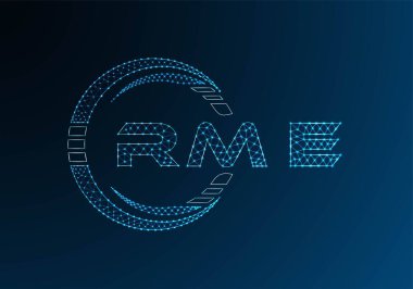 RME low poly letter logo vector design. RME lower poly logo design. Low poly logo.