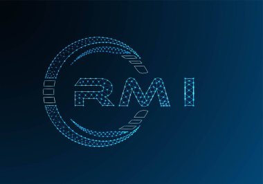 RMI low poly letter logo vector design. RMI lower poly logo design. Low poly logo.