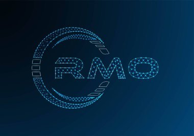 RMO low poly letter logo vector design. RMO lower poly logo design. Low poly logo.