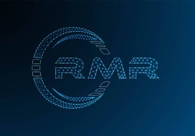 RMR low poly letter logo vector design. RMR lower poly logo design. Low poly logo.