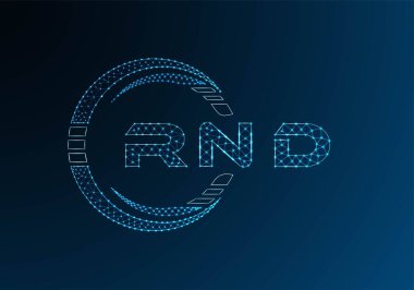 RND low poly letter logo vector design. RND lower poly logo design. Low poly logo.