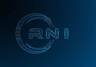 RNI low poly letter logo vector design. RNI lower poly logo design. Low poly logo.