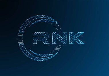 RNK low poly letter logo vector design. RNK lower poly logo design. Low poly logo.