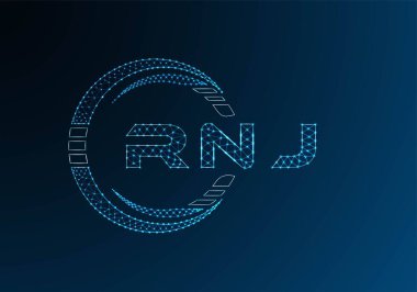 RNJ low poly letter logo vector design. RNJ lower poly logo design. Low poly logo.