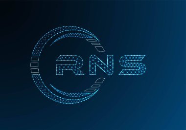 RNS low poly letter logo vector design. RNS lower poly logo design. Low poly logo.
