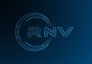 RNV low poly letter logo vector design. RNV lower poly logo design. Low poly logo.