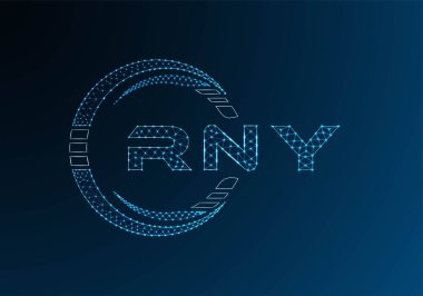 RNY low poly letter logo vector design. RNY lower poly logo design. Low poly logo.