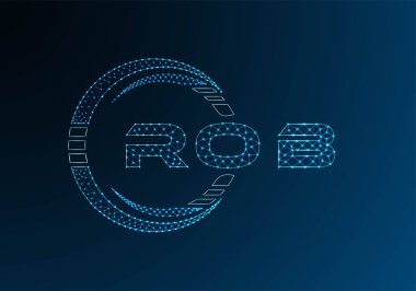ROB low poly letter logo vector design. ROB lower poly logo design. Low poly logo.