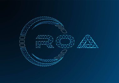 ROA low poly letter logo vector design. ROA lower poly logo design. Low poly logo.