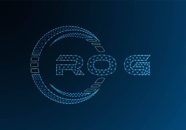 ROG low poly letter logo vector design. ROG lower poly logo design. Low poly logo.