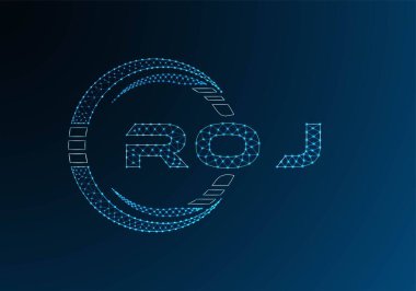 ROJ low poly letter logo vector design. ROJ lower poly logo design. Low poly logo.