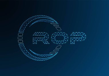 ROP low poly letter logo vector design. ROP lower poly logo design. Low poly logo.