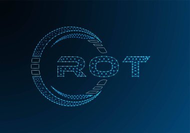 ROT low poly letter logo vector design. ROT lower poly logo design. Low poly logo.