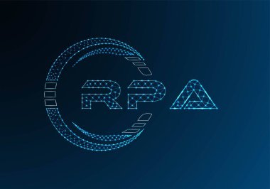 RPA low poly letter logo vector design. RPA lower poly logo design. Low poly logo.