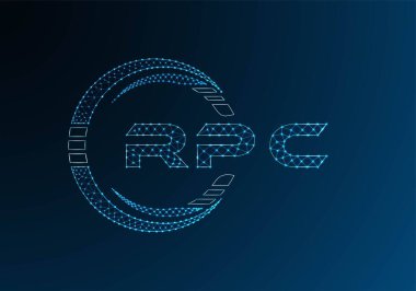 RPC low poly letter logo vector design. RPC lower poly logo design. Low poly logo.