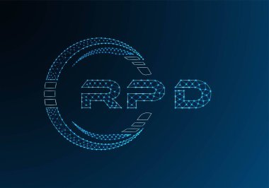 RPD low poly letter logo vector design. RPD lower poly logo design. Low poly logo.