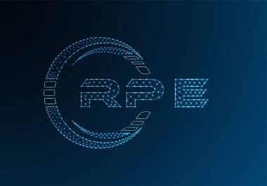 RPE low poly letter logo vector design. RPE lower poly logo design. Low poly logo.