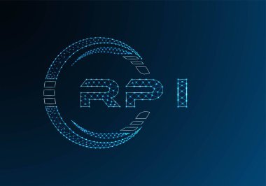 RPI low poly letter logo vector design. RPI lower poly logo design. Low poly logo.