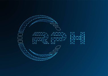 RPH low poly letter logo vector design. RPH lower poly logo design. Low poly logo.