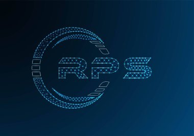 RPS low poly letter logo vector design. RPS lower poly logo design. Low poly logo.