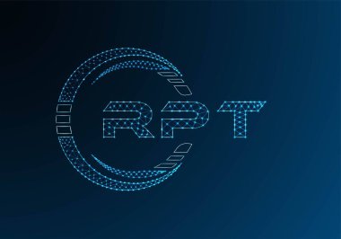 RPT low poly letter logo vector design. RPT lower poly logo design. Low poly logo.