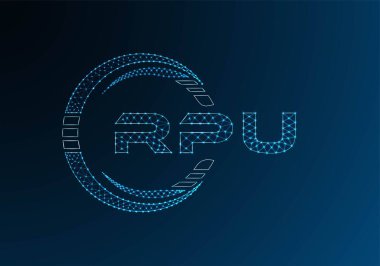 RPU low poly letter logo vector design. RPU lower poly logo design. Low poly logo.