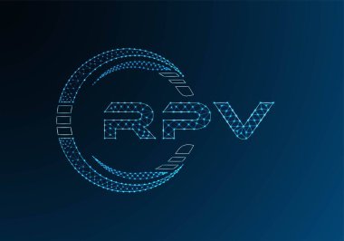 RPV low poly letter logo vector design. RPV lower poly logo design. Low poly logo.