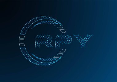 RPY low poly letter logo vector design. RPY lower poly logo design. Low poly logo.