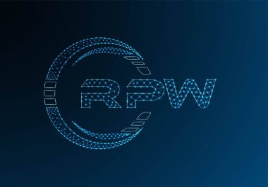 RPW low poly letter logo vector design. RPW lower poly logo design. Low poly logo.