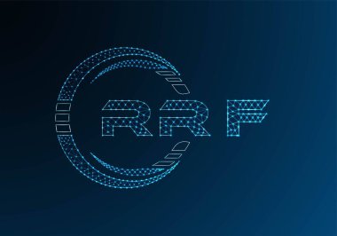 RRF low poly letter logo vector design. RRF lower poly logo design. Low poly logo.