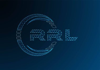 RRL low poly letter logo vector design. RRL lower poly logo design. Low poly logo.