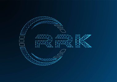 RRK low poly letter logo vector design. RRK lower poly logo design. Low poly logo.
