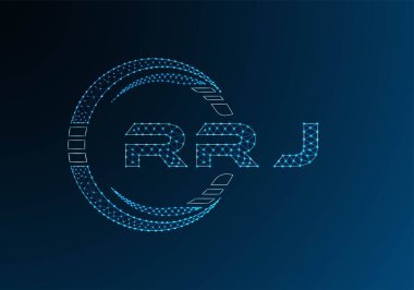 RRJ low poly letter logo vector design. RRJ lower poly logo design. Low poly logo.