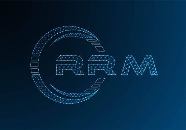 RRM low poly letter logo vector design. RRM lower poly logo design. Low poly logo.