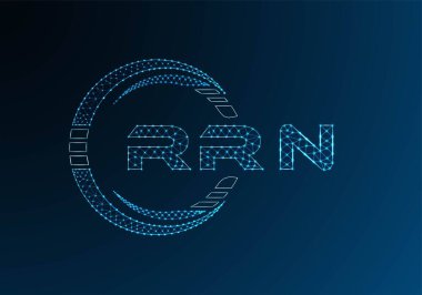 RRN low poly letter logo vector design. RRN lower poly logo design. Low poly logo.