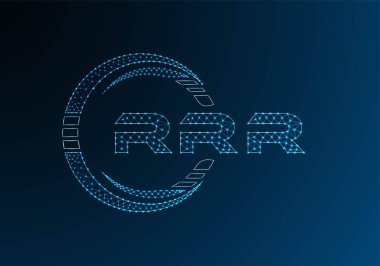 RRR low poly letter logo vector design. RRR lower poly logo design. Low poly logo.