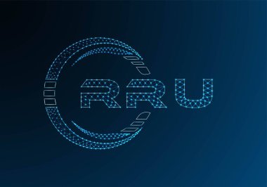 RRU low poly letter logo vector design. RRU lower poly logo design. Low poly logo.