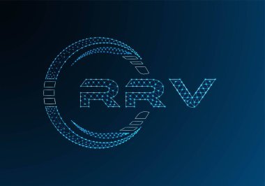 RRV low poly letter logo vector design. RRV lower poly logo design. Low poly logo.