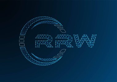 RRW low poly letter logo vector design. RRW lower poly logo design. Low poly logo.